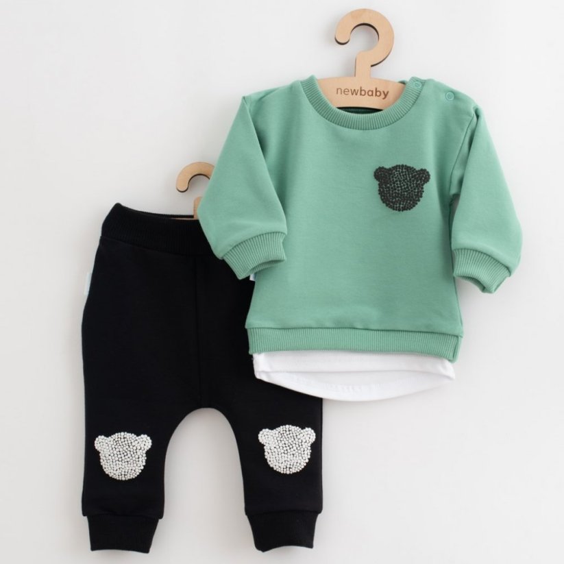 Detský eshop: Dojčenská súprava tričko a tepláčky New Baby Brave Bear ABS zelená