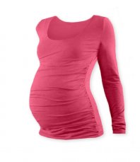Detský eshop: Tehotenské tričko johanka s dlhým rukávom - lososovo ružová, značka Jožánek