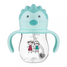 Detský eshop - Kúzelná fľaška so slamkou a závažím 250 ml mint Detský eshop - Kúzelná fľaška so slamkou a závažím 250 ml mint