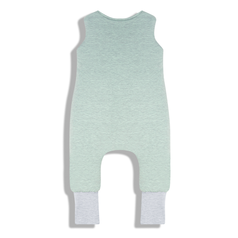 Celoročný spací vak s nohami MELANGE GREY/MINT, veľkosť XS (6-12m), sivá/mätová, od značky Sleepee