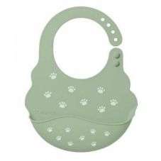 Detský eshop - Gilikónový detský podbradník, Tlapky, khaki, 6 m+ Detský eshop - Gilikónový detský podbradník, Tlapky, khaki, 6 m+