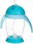 Detský eshop: Dojčenská fľaška so slamkou a závažím pingwin - modrá, 300 ml, značka BocioLand