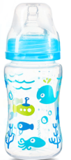 Detský eshop: Antikoliková fľaštička so širokým hrdlom baby ono - modrá, značka BabyOno