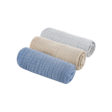 Mušelínové plienky 3 ks 30x30cm GREY/SAND/PETROL, od Sleepee