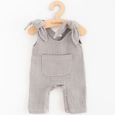 Detský eshop: Dojčenské mušelínové zahradníčky New Baby Comfort clothes sivá