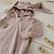 Bavlnený overal s kapucňou a králičími uškami (56-74) ružový, od značky Z&Z