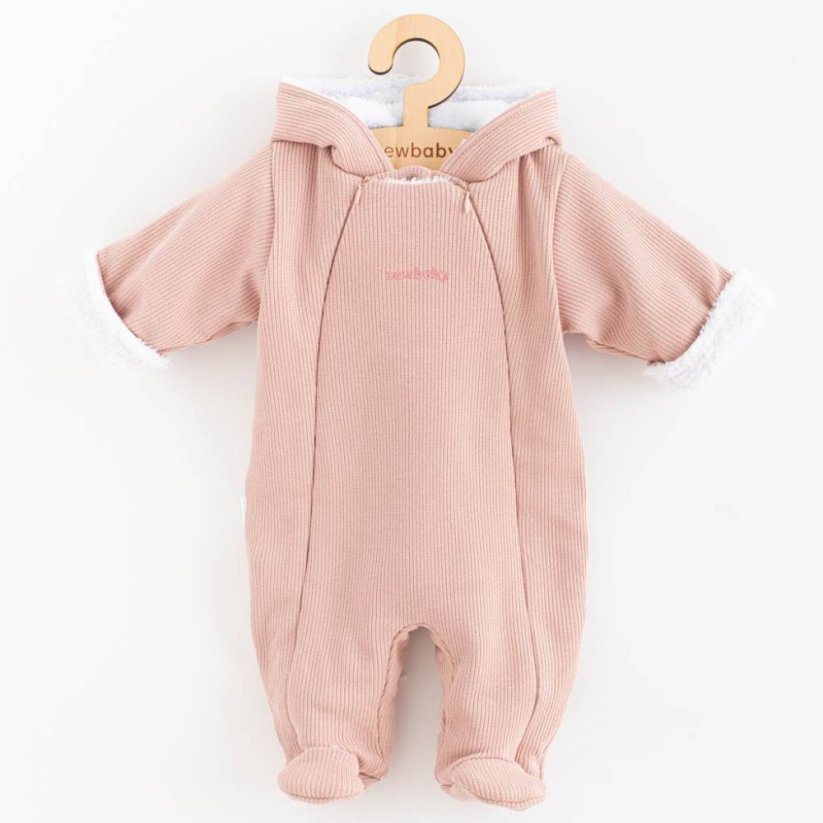 Detský eshop: Dojčenská kombinéza s kapucňou New Baby Frosty pink