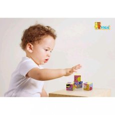 Detský eshop: Drevené puzzle kocky pre najmenších Viga Zoo