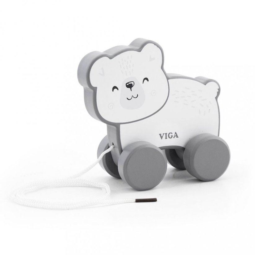 Detský eshop: Drevená ťahacia hračka na šnúrke Viga ľadový medveď
