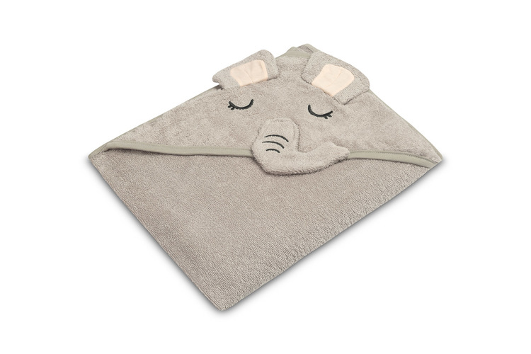 Detská osuška/uterák Bathfriends, sivá, SLON, 100x100 cm, od značky Sensillo