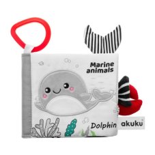 Detská senzorická látková knižka, morské zvieratá, od značky Akuku