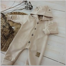 Detský dresový overal s kapucňou a uškami, béžový vo veľkosti 80 od značky Z&Z