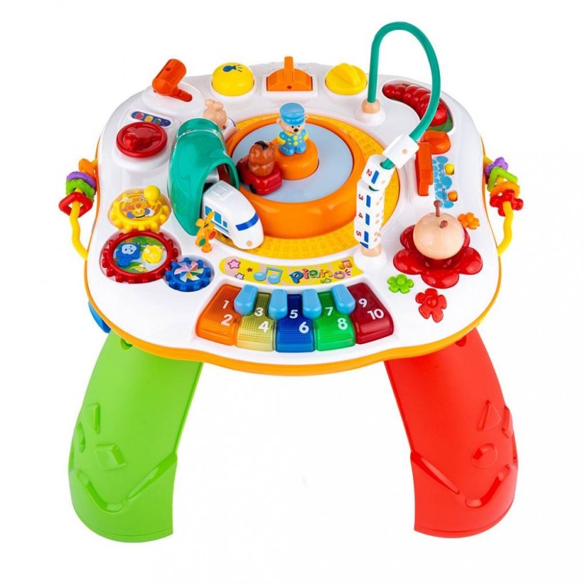 Detský eshop: Hovoriaci a hrajúci interaktívný stolček New Baby s jazdiacim vláčikom CZ/SK (poškodený obal)