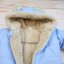 Zimná prešívaná detská kombinéza s kožúškom a kapucňou + rukavičky + topánočky, z&z - modrá