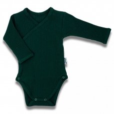 Dojčenské bavlnené body s bočným zapínaním dlhý rukáv Nicol Bambi zelená