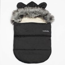 Detský eshop: Luxusný zimný fusak s kapucňou s uškami New Baby Alex Wool black