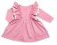 Detský eshop: Dojčenské šaty s dlhým rukávom s volánikmi amálka, bavlna, mrofi, púdrovo ružové