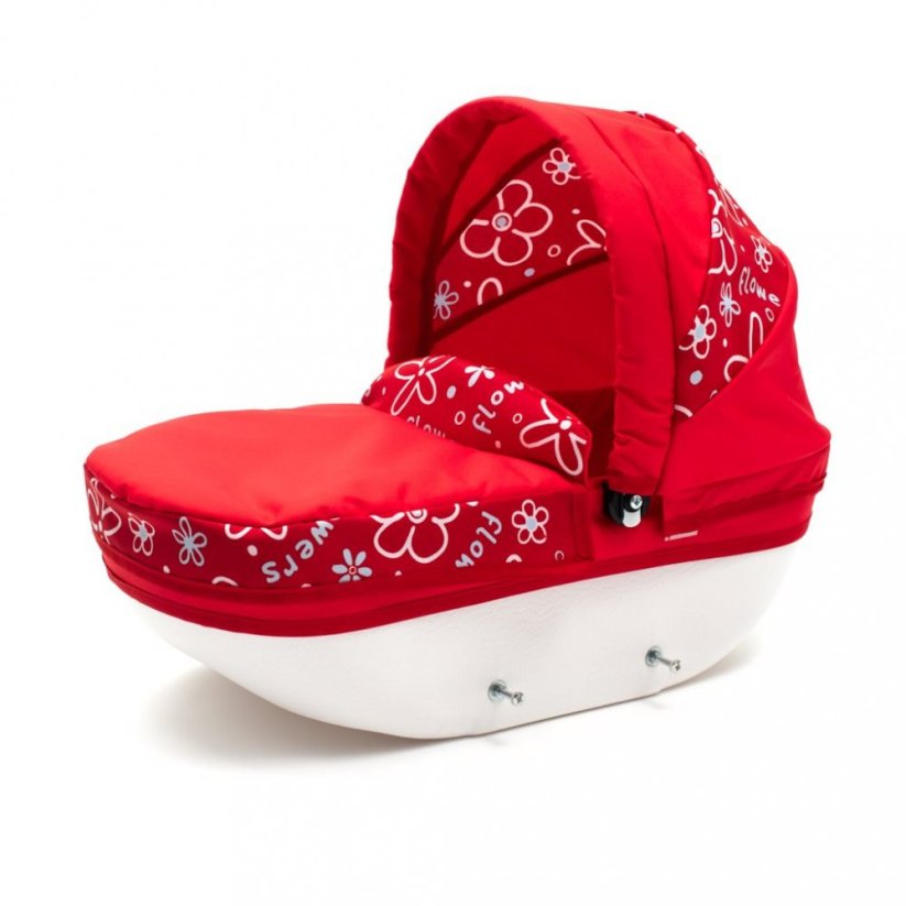 Detský eshop: Detský kočík pre bábiky New Baby COMFORT červený kvety biele