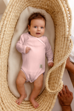 2-dielana rebrovaná súpravička - body + nohavice NATURAL HARMONY ružová od značky Makoma