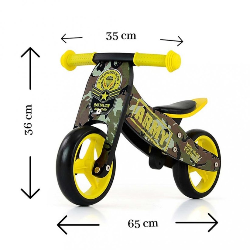 Detský eshop: Detské multifunkčné odrážadlo bicykel 2v1 Milly Mally JAKE Army