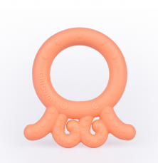 Detské Detské hryzátko Baby Octopus Teether, 3m+, marhulova, 1 ks, značka GiliGums