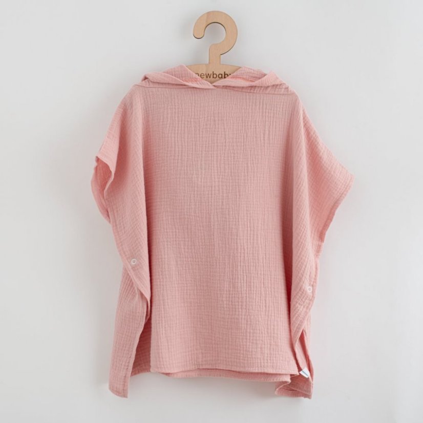 Detský eshop: Detské mušelínové pončo New Baby Feeling ružová 80 cm