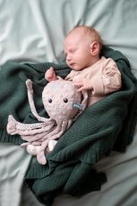 Detský eshop: Hencz toys edukačná hračka šustík chobotnica - minky šedá