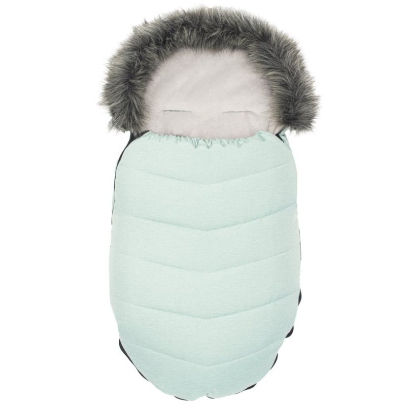 Detský fusak s kožušinou, svetlosivý, od značky NEW BABY - Farba: Zelená