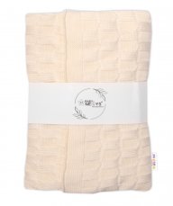 Detský eshop: Luxusná bavlnená pletená deka, dečka cube, 80 x 100 cm - ecru, značka Baby Nellys