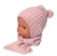 Detský eshop: Zimní čepice na zaväzovanie s bambulky + šál, baby nellys - púdrovo ružová