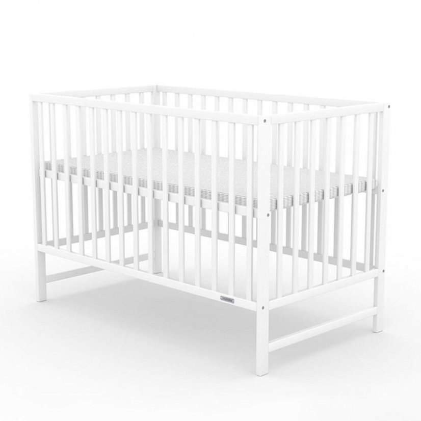 Detský eshop: Detská postieľka New Baby BASIC so sťahovacou bočnicou biela