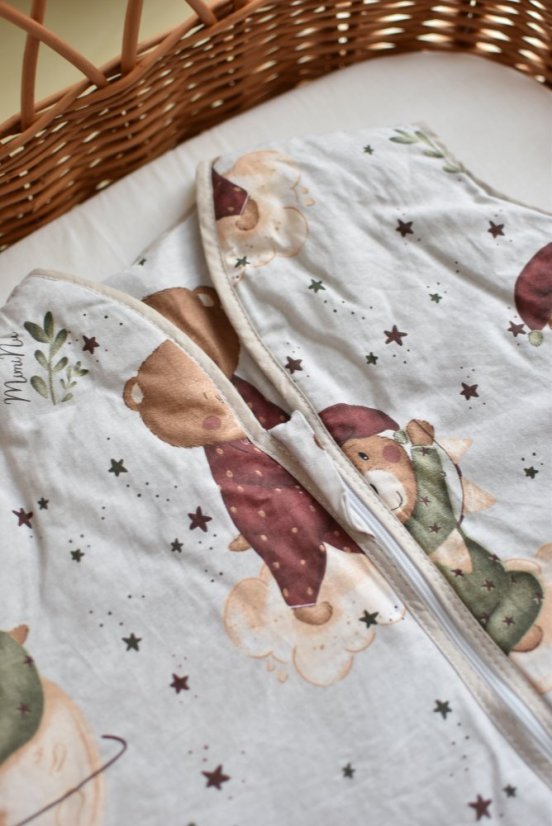 Spací vak s nohami Teddy and Moon – béžový, veľkosť S (0–2,5 roka)