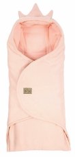 Zavinovacia deka s kapucňou Little Elite, 100 x 115 cm, Kralovská koruna - ružová