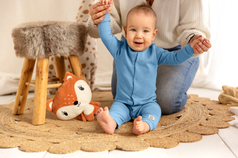 Dojčenské pyžamko NATURAL HARMONY modrá od značky Makoma - Veľkosť: 80 (9-12m)