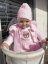 Detský eshop: Dojčenský kabátik na gombíky New Baby Luxury clothing  Laura ružový