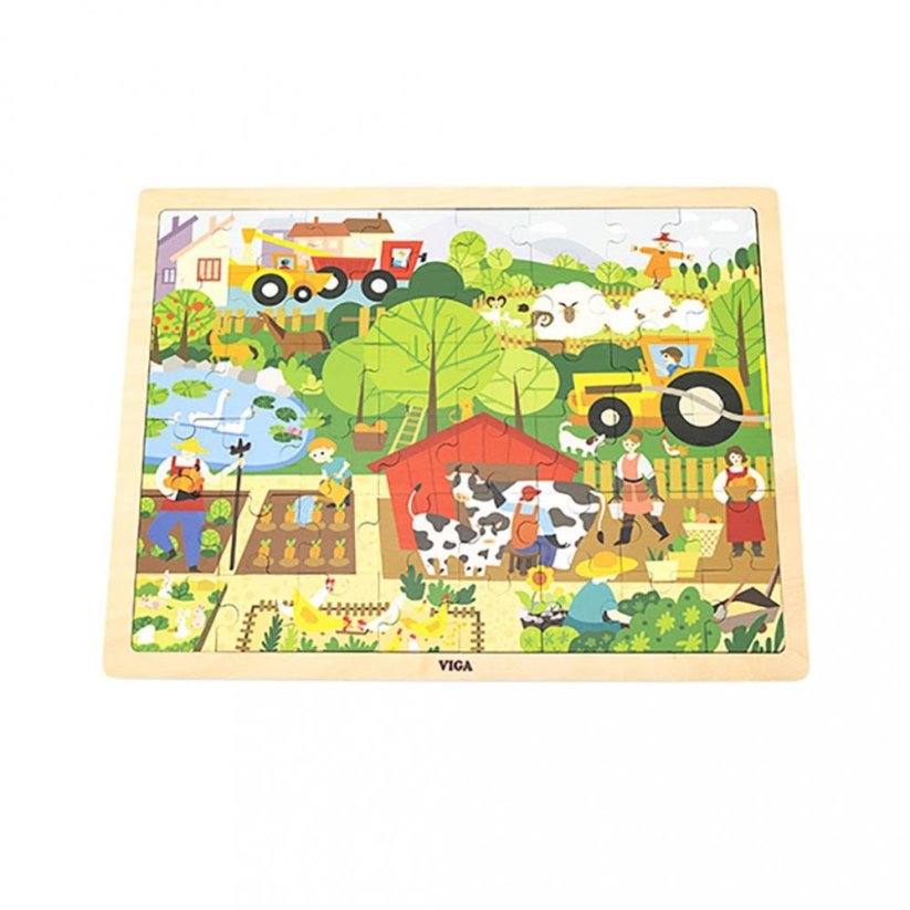 Detský eshop: Detské drevené puzzle Viga Farma 48 ks