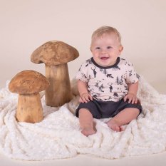 Detský eshop: Dojčenský letný bavlnený overal Nicol Bambi