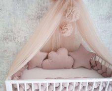 Detský eshop - Zamatová súprava do postieľky mantinel + vankúše old pink Detský eshop - Zamatová súprava do postieľky mantinel + vankúše old pink