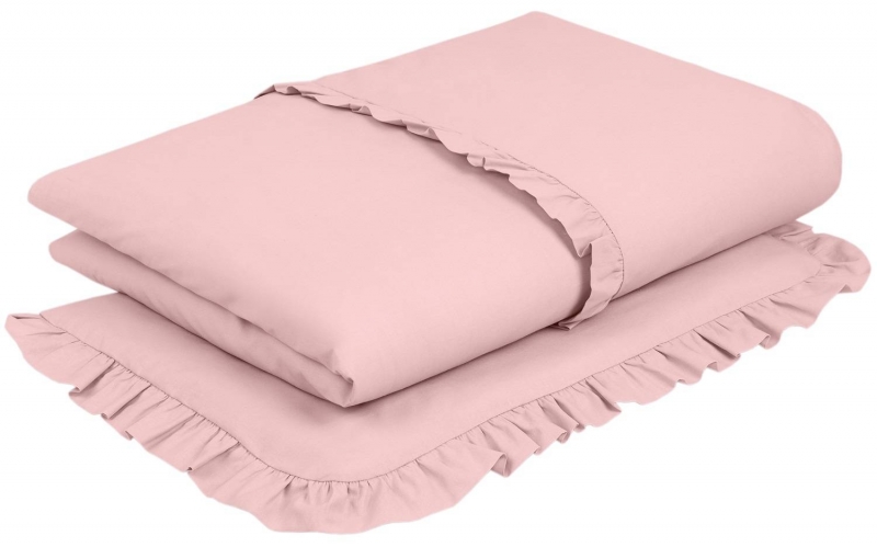 Detský eshop: 2-dielne bavlnené obliečky s volánikom soft, baby nellys, púdrovo ružové