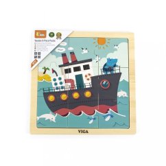 Detský eshop - Drevené puzzle pre najmenších 9 ks Loď