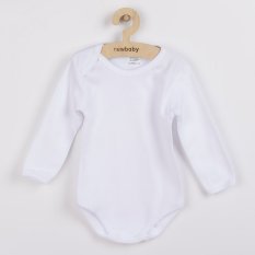 Detský eshop: Luxusné bavlnené body dlhý rukáv New Baby - biele