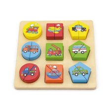 Detský eshop - Drevené puzzle pre najmenších Tvary a auta Detský eshop - Drevené puzzle pre najmenších Tvary a auta