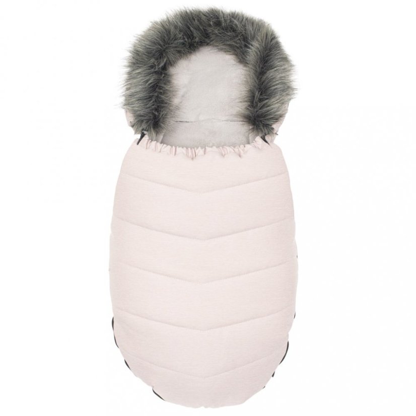 Detský eshop - Detsky fusak s kožušinou dusty pink