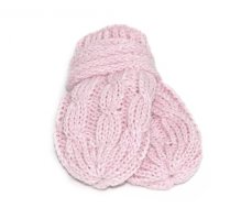 Detský eshop: Zimné pletené dojčenské rukavičky so vzorom - sv. ružové, veľ. 56/68, značka Baby Nellys
