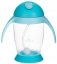 Detský eshop: Dojčenská fľaška so slamkou a závažím pingwin - modrá, 300 ml, značka BocioLand