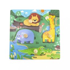 Detský eshop: Detské drevené puzzle s úchytmi Viga Divoké zvieratá 4 ks