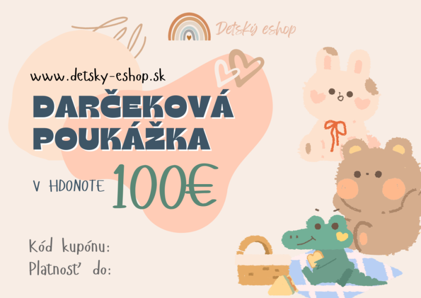 Darčeková poukážka MACKO 50€ 100€ alebo 150€ - Darčeková poukážka: 100€