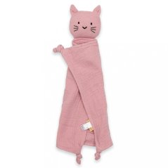 Detský eshop - Mušelínový usínáčik Cat  pink