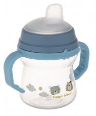 Nevylievací Dojčenský hrnček Canpol Babies s mäkkým náustkom - Bonjour, modrý, 150 ml