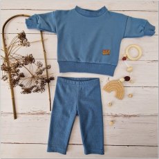 Detská oversize mikina + rebrované legíny (74-86) Steal Blue od značky Kazum